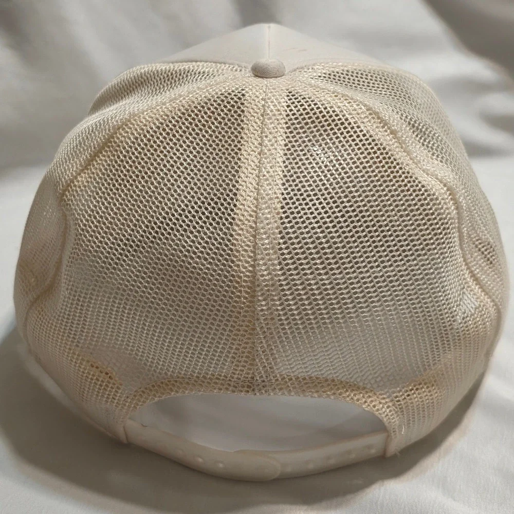 Vintage Riverbus Camden Philadelphia‎ Trucker Hat Snapback Cream Mesh Cap